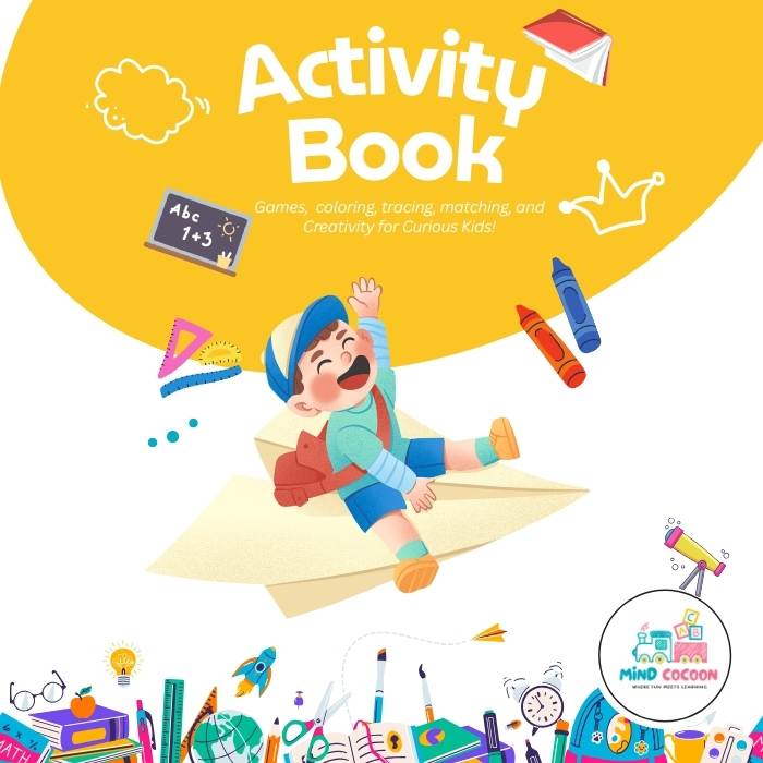Toddler Activity Workbook – 96 Printable Educational Worksheets for Early Learning Fun.